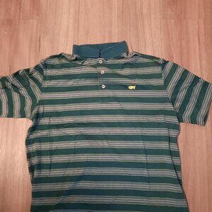 Master's Collection Green Stripe Golf Polo; Medium-Free Shipping!